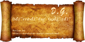 Dörnhöfer Győző névjegykártya